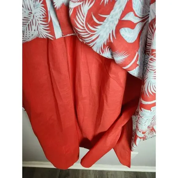 Talbots Oasis Palm Voile Fit and Flare Dress sz 12 lined resort vacation nwt - Picture 6 of 12